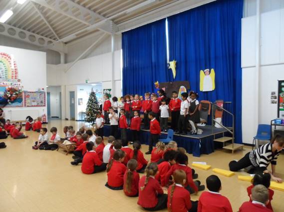 KS 1 rehearing their Christmas Nativity before the big afternoon in Church on December 12th 2013 