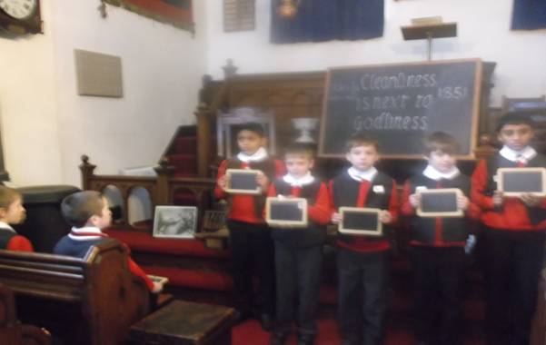 We had a Victorian lesson in a schoolroom, the teachers were very strict.