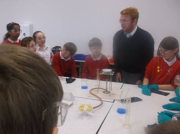 Mr Gradwell was explaining how we could make copper sulphate crystals – a reversible reaction.